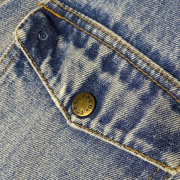 Vintage Toro Blue Distressed Denim Cropped Overalls 2XL - Picture 3 of 16